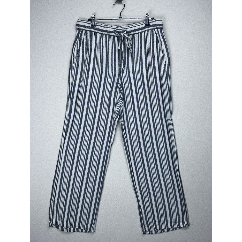 Old Navy Striped Wide Leg Pants - Black and White